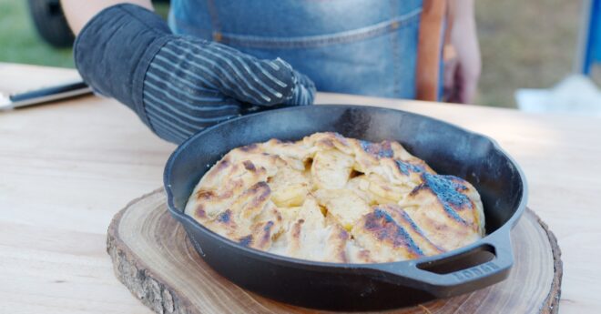 Apple Crostada-cast iron pan