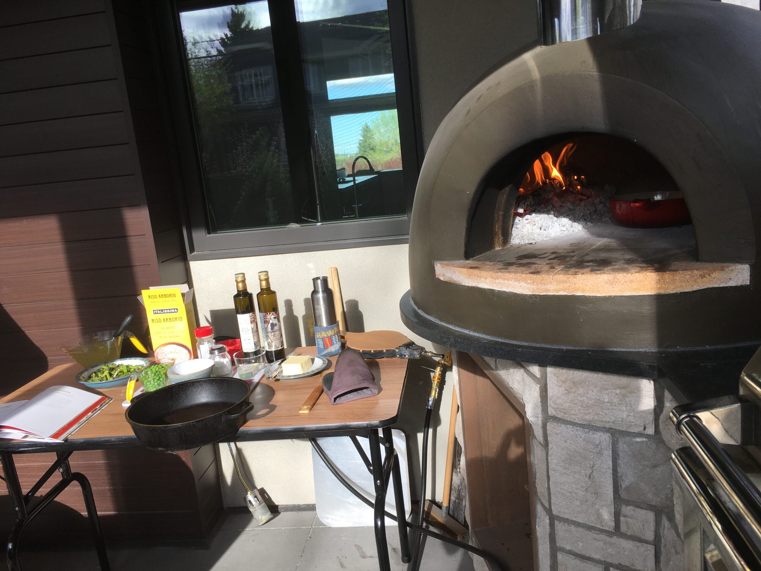 Primavera70 Barnwood Color Coals Prep Table Forno Bravo. Authentic