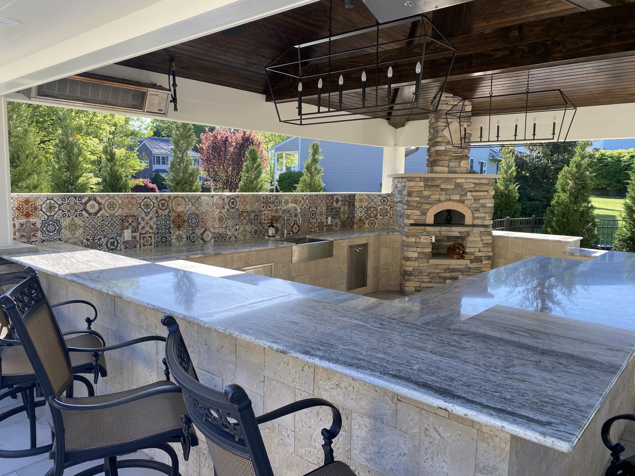 Casa Completed Counter Bases Covered Outdoor Kitchen Forno Bravo